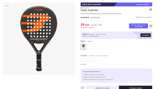Pala de Pádel Bullpadel Kitter por 20.97€