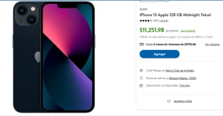 Apple iPhone 13 128 GB por $11,251.98 en Sam's Club