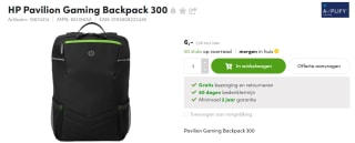 HP Pavilion Gaming 300 Rugzak voor notebook voor €7,27 bij Aces Direct