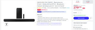 Barre de son Samsung HW-Q600C à 279,99€