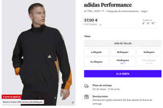 Chaqueta de entreno para Hombre adidas Performance M TRVL VENT TT por 37€
