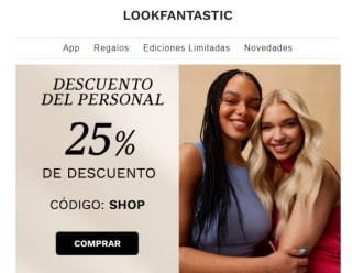 -25% descuento extra en Lookfantastic en seleccionados