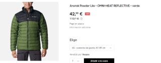 Anorak para Hombre Columbia Powder Lite por 42.99€
