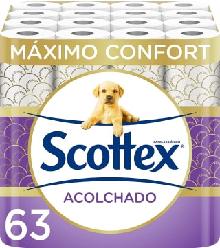 Scottex Acolchado Papel Higiénico - 63 rollos por 18,41€