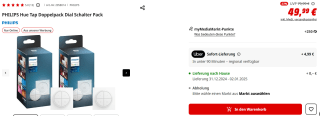 2-Pack Philips Hue Tap dial switch - draaischakelaar voor €49,99 bij de Mediamarkt in Duitsland