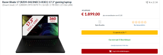 Razer Blade 17 (RZ09-0423NEC3-R3E1) 17.3" gaming laptop voor €1.899 bij Alternate