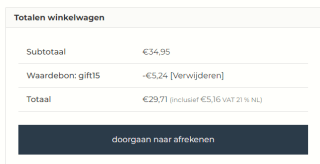 Armbnd kortingscode voor 15% korting op het gehele assortiment