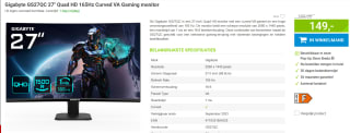 GIGABYTE GS27QC 27" gaming monitor voor €149 bij Megekko