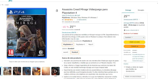 Assassins Creed Mirage PS4 por 25.99€