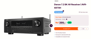 Denon AVR-S970H | 7.2 8K AV Receiver met Dolby Atmos voor €399 bij Ibood