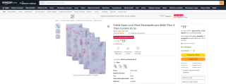 Fralda em tecido para Bebê com 5 Unidades - R$ 33,51