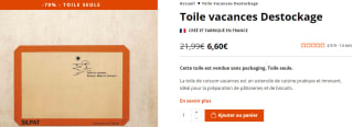 Toile vacances à 6,60€