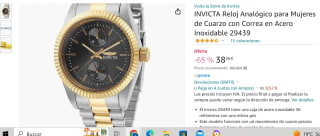 Reloj Analógico de Cuarzo con Correa en Acero Inoxidable marca Invicta por 38,26€