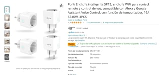 Pack 4 Enchufe inteligente SP12 compatible con Alexa y Google por 21,94€