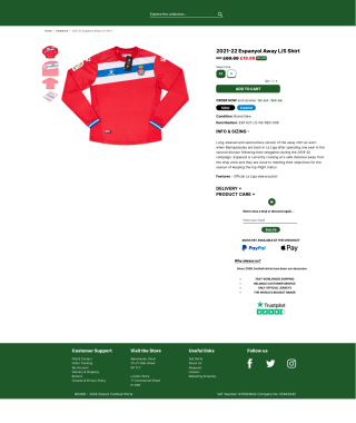 Camiseta 2a Equipación RCD Espanyol 21-22 por solo 22€