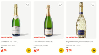 Alle mousserende wijnen 25% korting bij de Hema