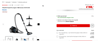 Philips PowerPro Expert series 7000 FC9741/09 - Stofzuiger zonder zak voor €166 bij de Mediamarkt