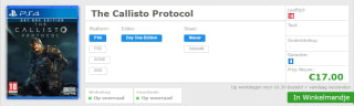 The Callisto Protocol: Day One Edition voor €17 bij Gameshop-twente