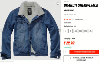 Brandit Sherpa Denim Jas voor €29,90 bij Louis