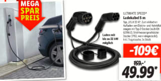 Ultimate laadkabel / thuislader 5 meter voor €49 bij de Lidl in Duitsland