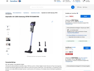 Aspirador sin Cable Samsung JET60 VS15A6031R4 por solo 149€