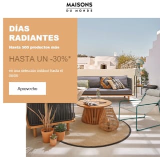 Hasta 30% dto en selección Maison du Monde