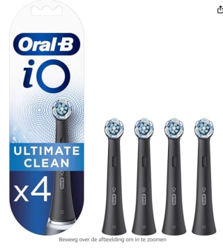 Oral-B io Ultimate clean opzetborstels zwart 4 stuks voor €19,99 bij Amazon.nl