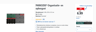 PARKSIDE® Organisatie- en opbergset 32 delig voor €3,99 in de Lidl webshop