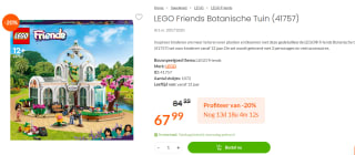 Lego 41757 Friends Botanische Tuin voor €67,99 bij Fun