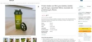 Protein shaker con filtro para batidos 700ml por 4.50€