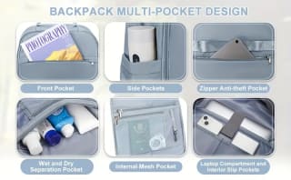 Mochila de viaje con gran capacidad 40x20x25 para cabina avion por 16,25€