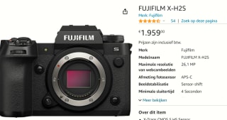 Fujifilm X-H2S - Systeemcamera - Body voor €1959 bij Amazon