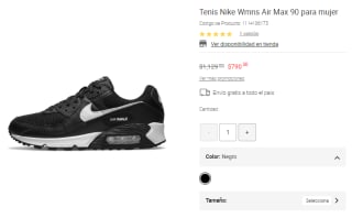 Tenis Nike Wmns Air Max 90 por $790 | Descuento Liverpool