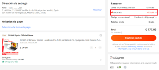 CHUWI Ordenador portátil HeroBook Pro FHD pantalla de 14,1 de 8GB/ 256GB por 177,60€