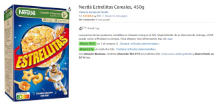 4 Paquetes de Nestlé Estrellitas Cereales, 450g por 10.25€