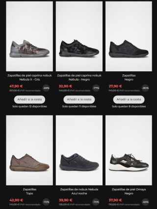 Hasta 75% descuento en calzado Geox precios de locura desde 12,90€
