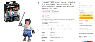 Playmobil 71097 Sasuke à 1,11€