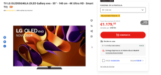 TV OLED 55" LG OLED evo G4 OLED55G46LS, UHD 4K, Smart TV por 1.179€