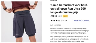 Kiprun 2 - 1 herenshort voor hard- en traillopen voor €29,99 bij Decathlon