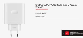 OnePlus GaN Oplader + Supervooc 160W USB-C naar USB-C Oplaadkabel voor €34,99 bij Oneplus