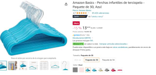 Pack 30 Perchas infantiles de terciopelo por 13,64€