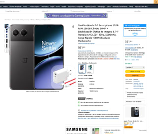 Móvil OnePlus Nord 4 12/256GB por solo 361,86€