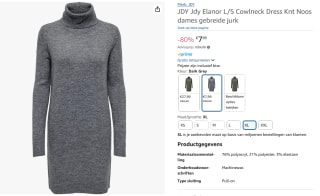 JDY Jdy Elanor L/S Cowlneck gebreide jurk voor €7,99 bij Amazon