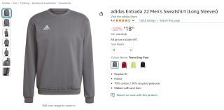 Adidas Entrada 22 heren sweatshirt voor €18,95