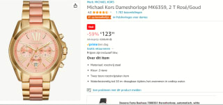Michael Kors Heren bradshaw horloge MK6359 voor €123,99 bij Amazon