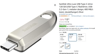 SanDisk Ultra Luxe - USB-flashstation 128 GB - USB-C 3.2 Gen 1 voor €13,99 bij Amazon