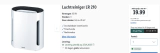 Beurer Luchtreiniger LR 210 - 3 Standen - Tot 26 m² - voor €39,99 i de Lidl webshop