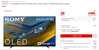 Television OLED 55" - Sony 55A80J, Bravia XR OLED, 4K HDR 120 Hz, Google TV (Smart TV), Dolby Atmos-Vision, IA por 999€