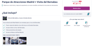 Parque de Atracciones Madrid + Tour del Bernabéu por solo 49,41€