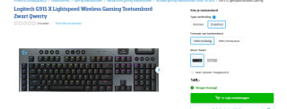 Logitech G915 X Lightspeed - Draadloos Gaming Toetsenbord voor €169 bij Coolblue
